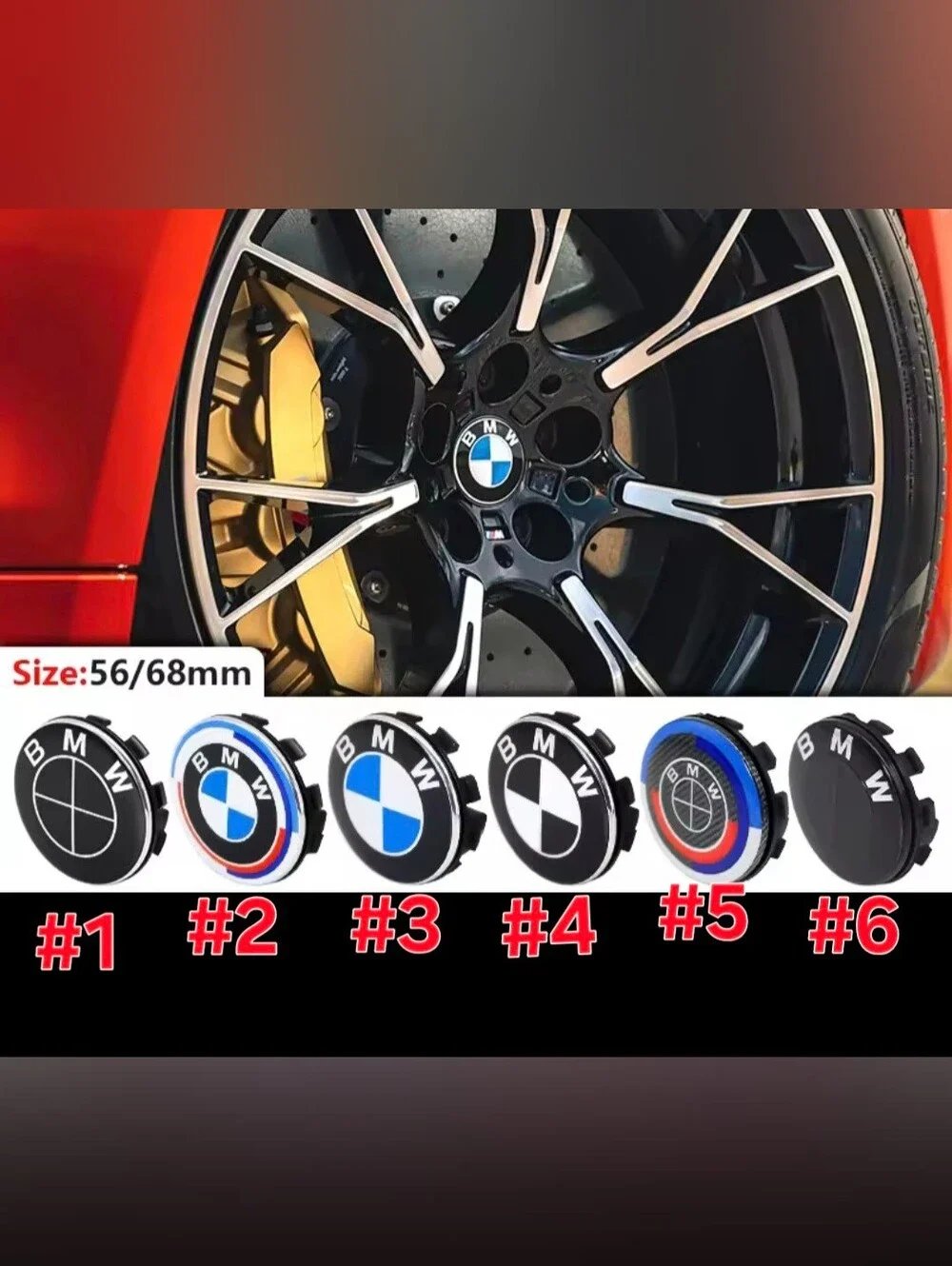 4 BMW 56mm Or 68 Floating Wheel Rim Center Caps 6 Colors To Choose From